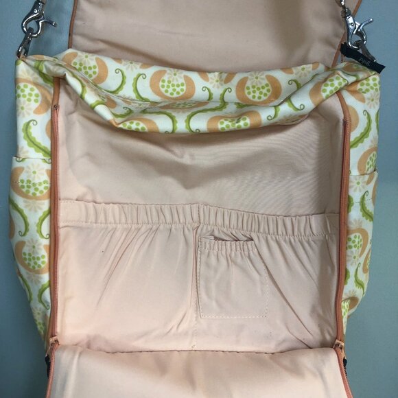 PETUNIA PICKLE BOTTOM Pink Peach Green Diaper Bag Backpack Changing Pad - Picture 10 of 14